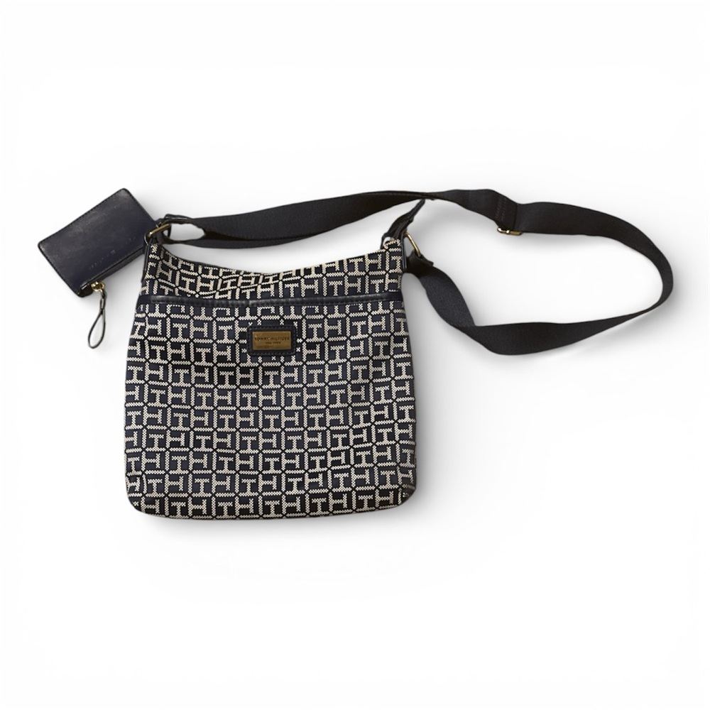 Tommy Hilfiger Monogram Crossbody Bag in Black and White